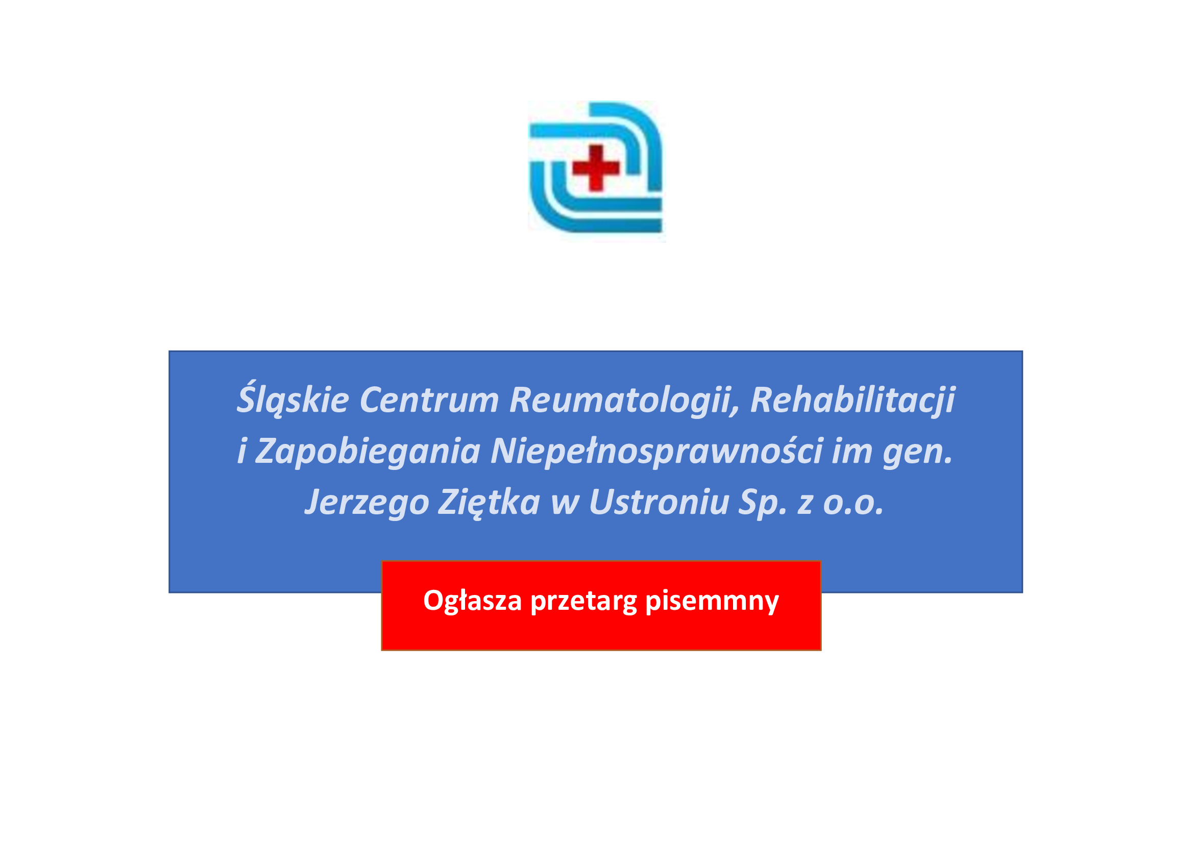 Grafika przedstawia logo oraz pełną nazwę Śląskiego Centrum Reumatologii, Rehabilitacji i Zapobiegania Niepełnosprawności.